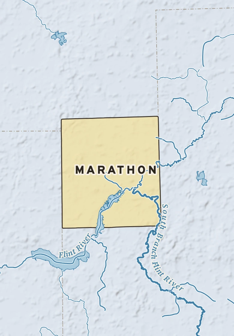 Atlas plate of Marathon, Michigan.
