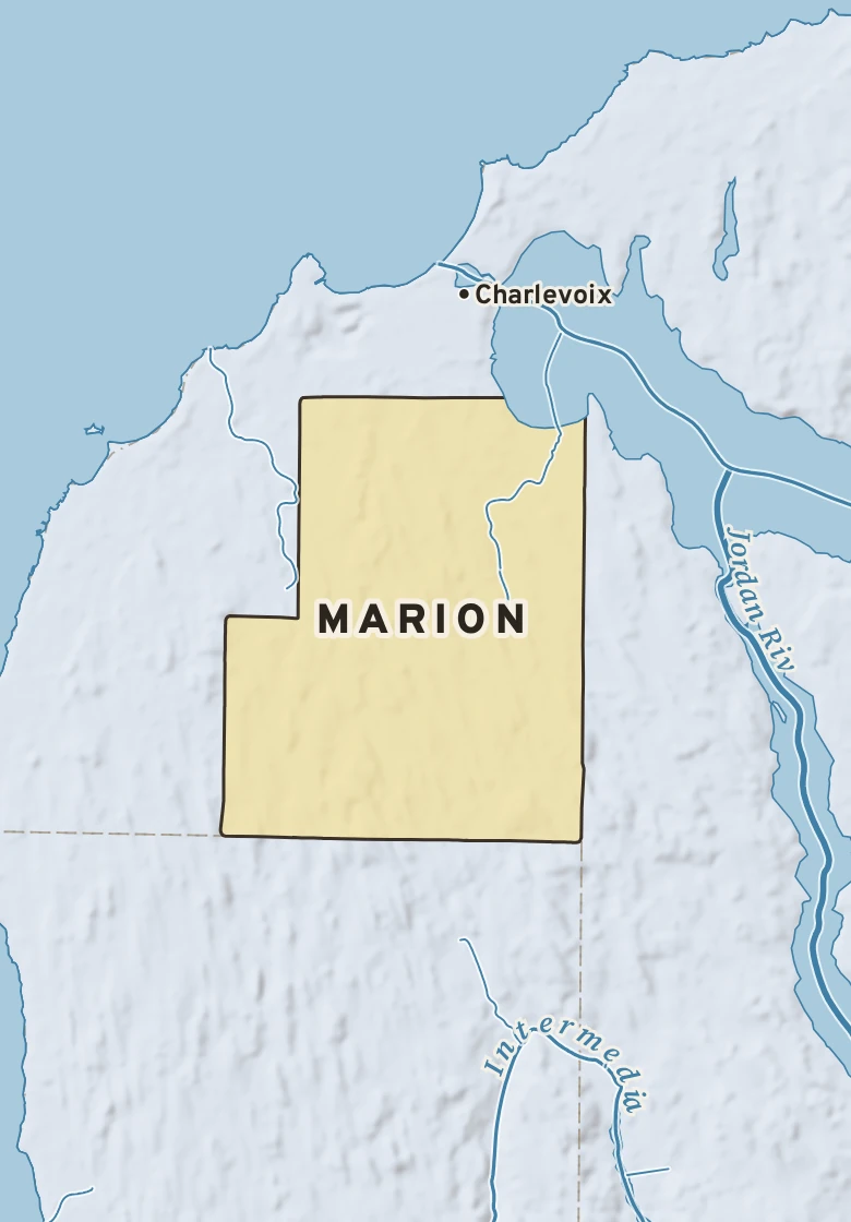 Atlas plate of Marion, Michigan.