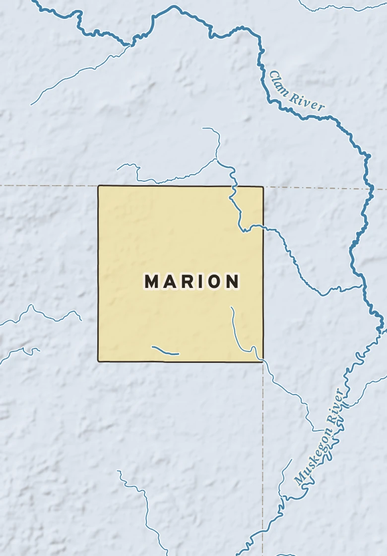 Atlas plate of Marion, Michigan.