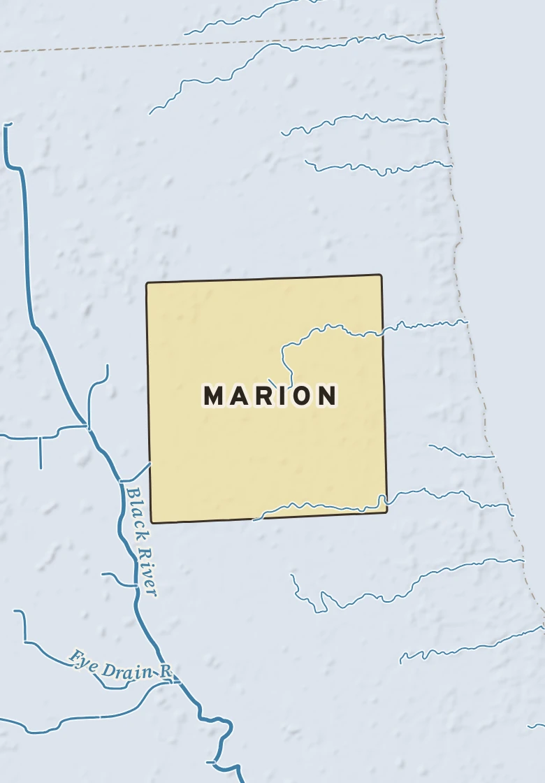 Atlas plate of Marion, Michigan.