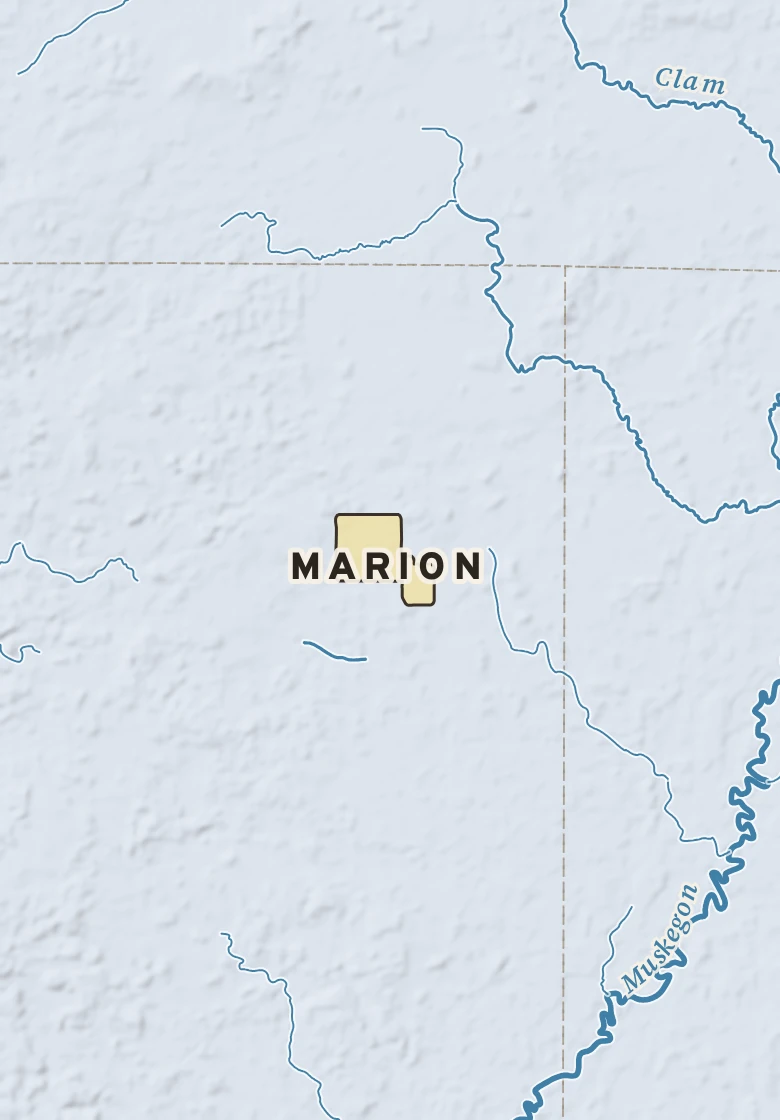 Atlas plate of Marion, Michigan.