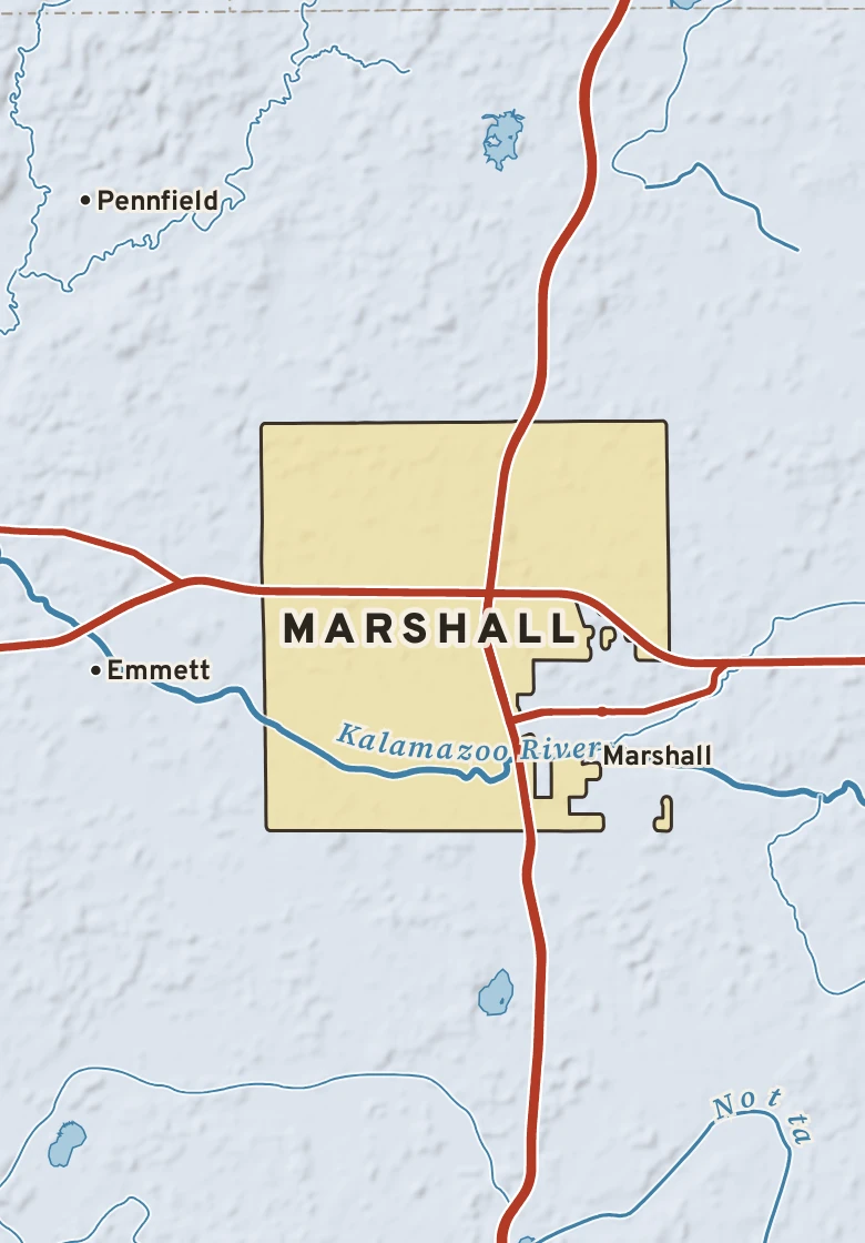 Atlas plate of Marshall, Michigan.
