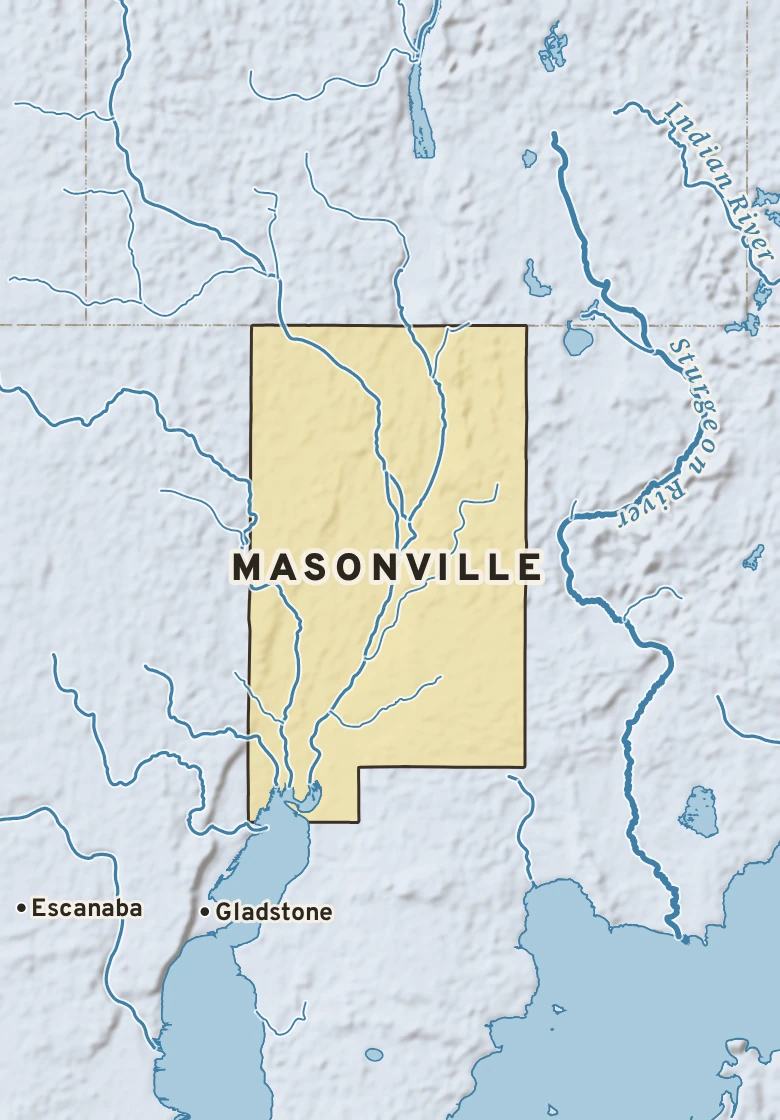 Atlas plate of Masonville, Michigan.