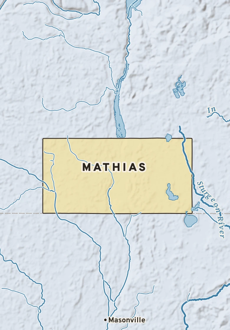 Atlas plate of Mathias, Michigan.