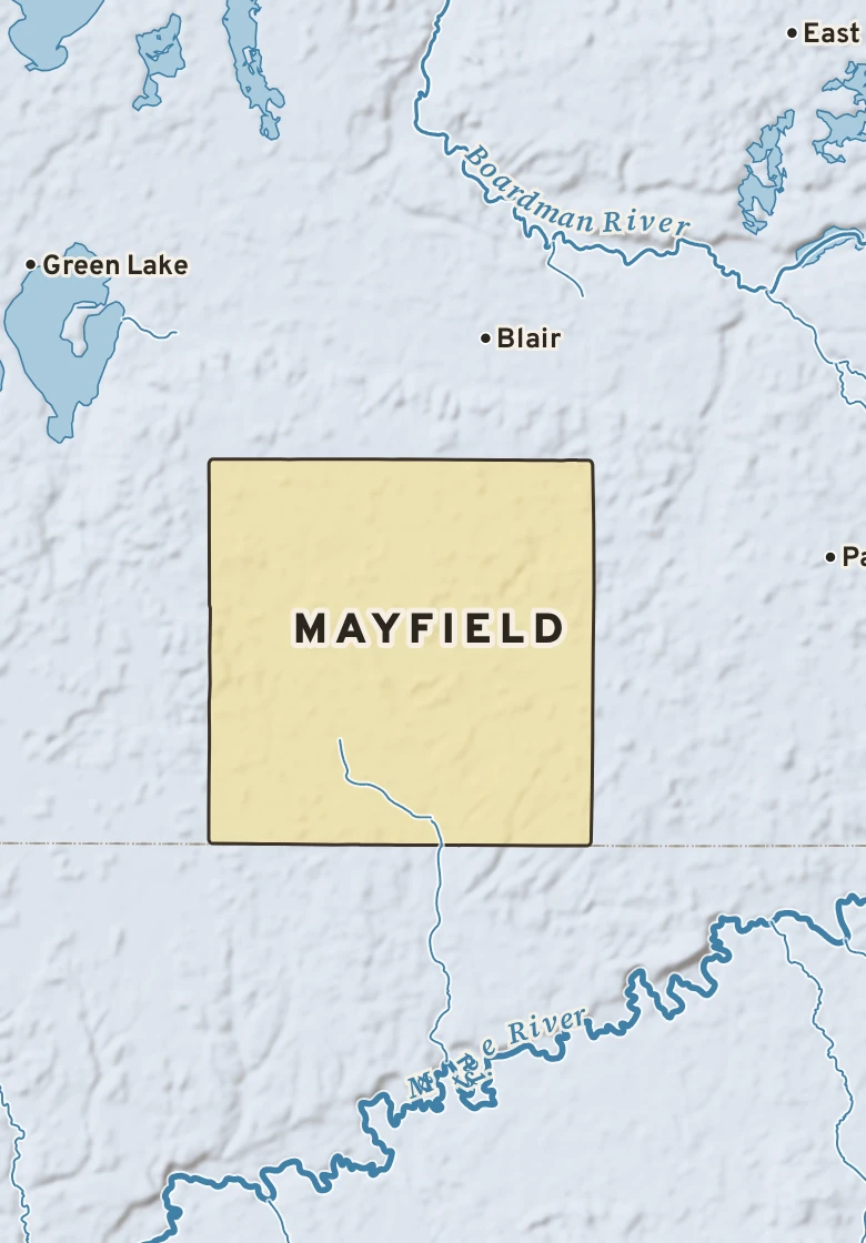 Atlas plate of Mayfield, Michigan.