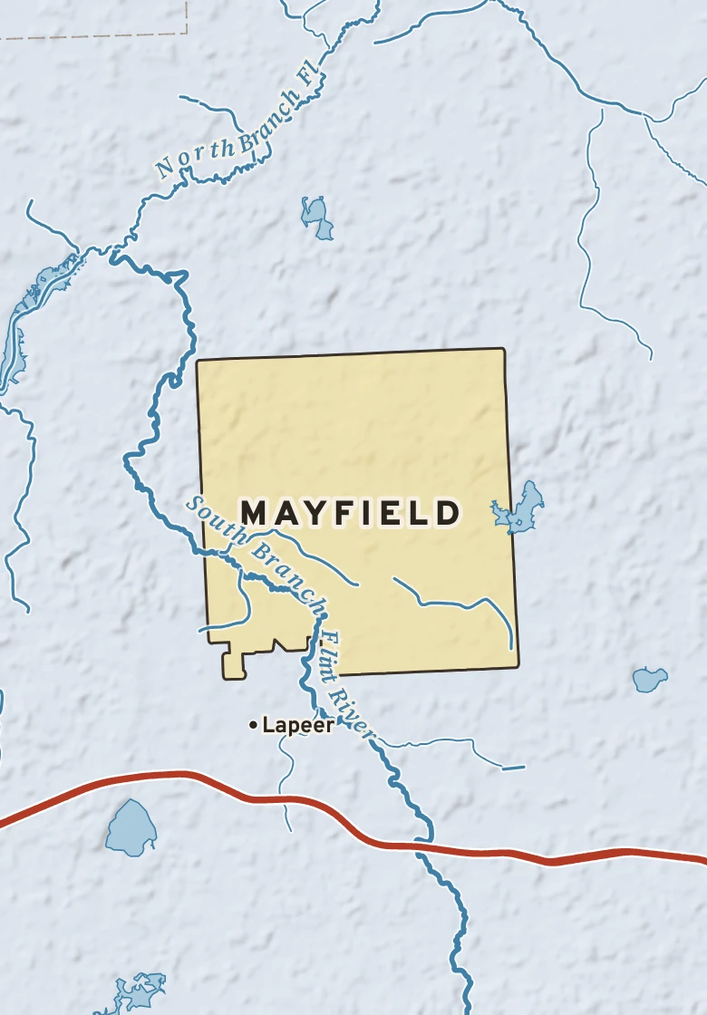 Atlas plate of Mayfield, Michigan.