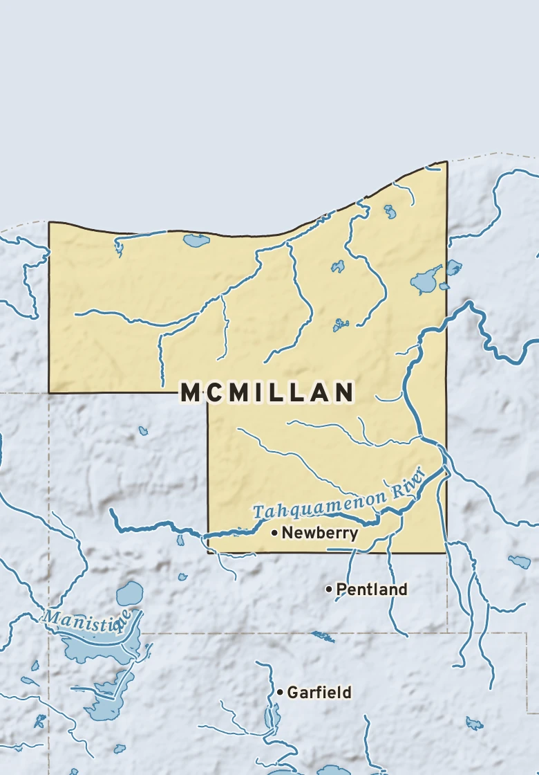 Atlas plate of McMillan, Michigan.