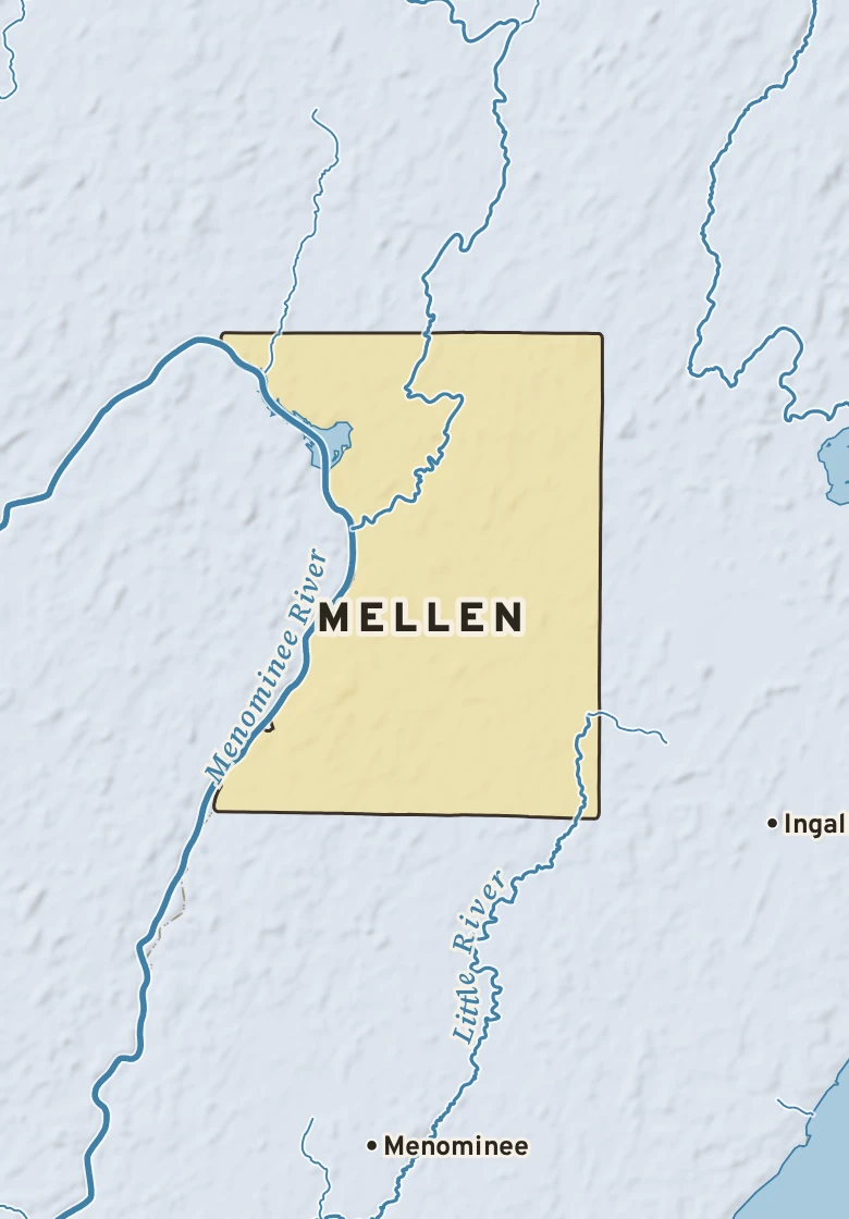 Atlas plate of Mellen, Michigan.