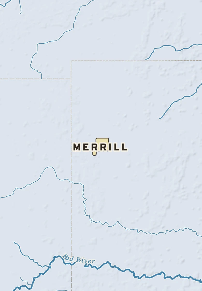 Atlas plate of Merrill, Michigan.