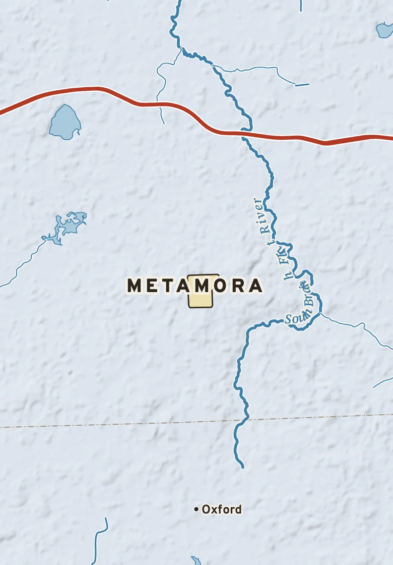 Atlas plate of Metamora, Michigan.