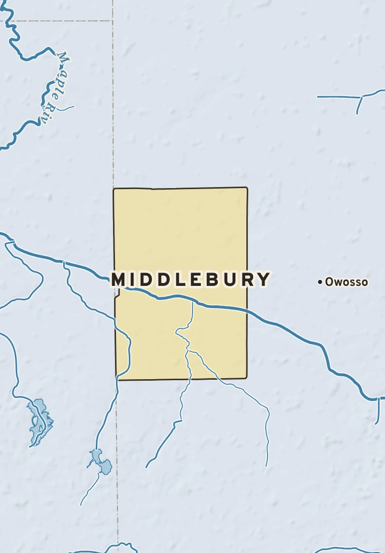 Atlas plate of Middlebury, Michigan.
