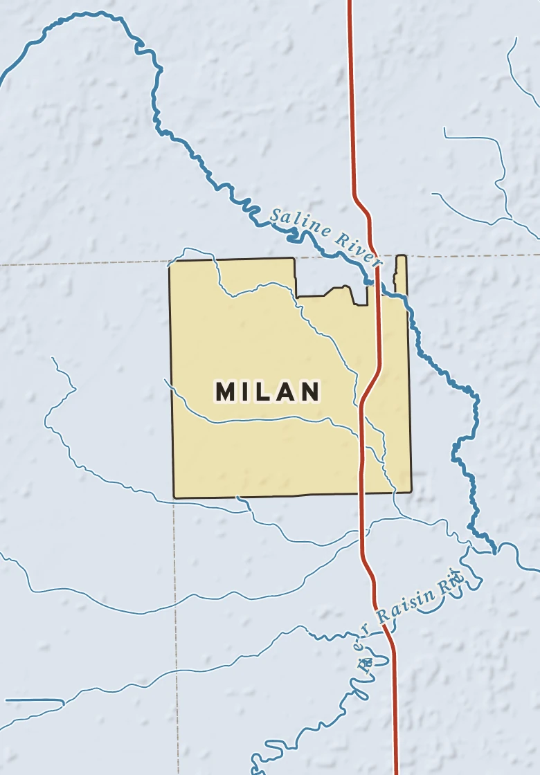 Atlas plate of Milan, Michigan.