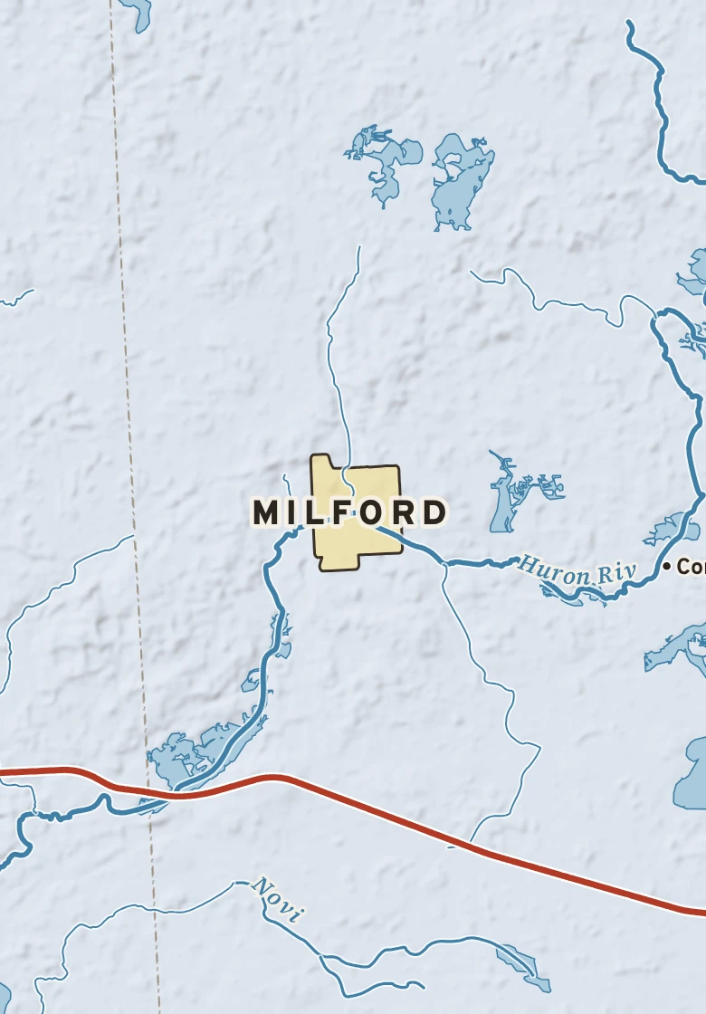 Atlas plate of Milford, Michigan.
