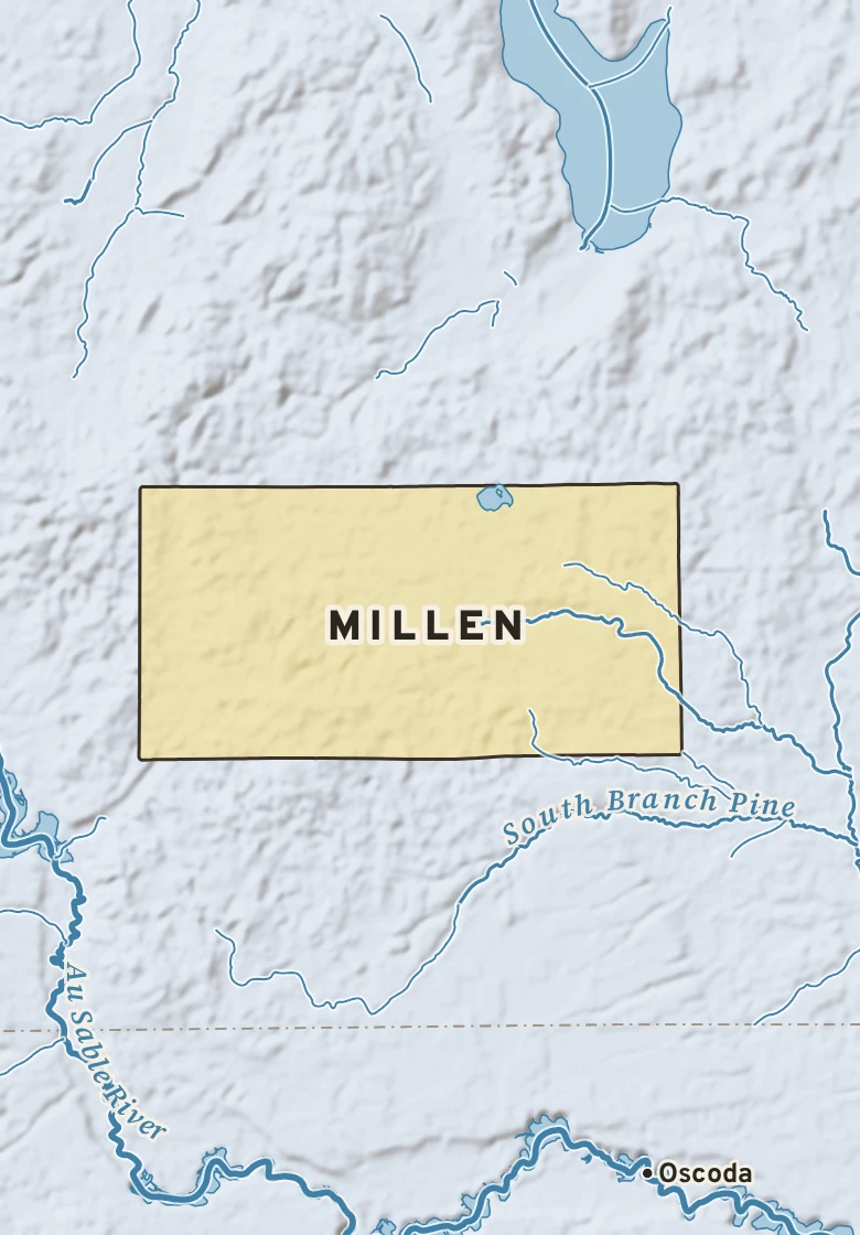 Atlas plate of Millen, Michigan.