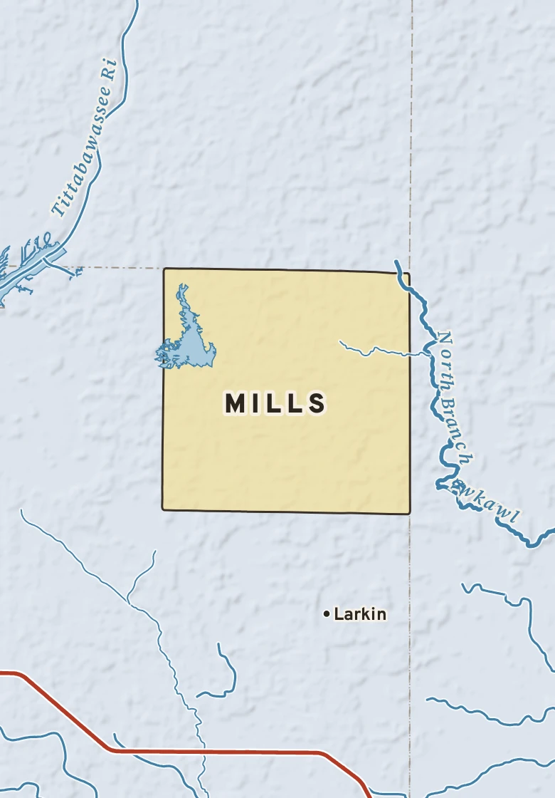 Atlas plate of Mills, Michigan.