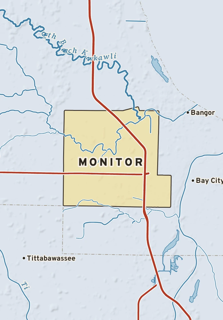 Atlas plate of Monitor, Michigan.