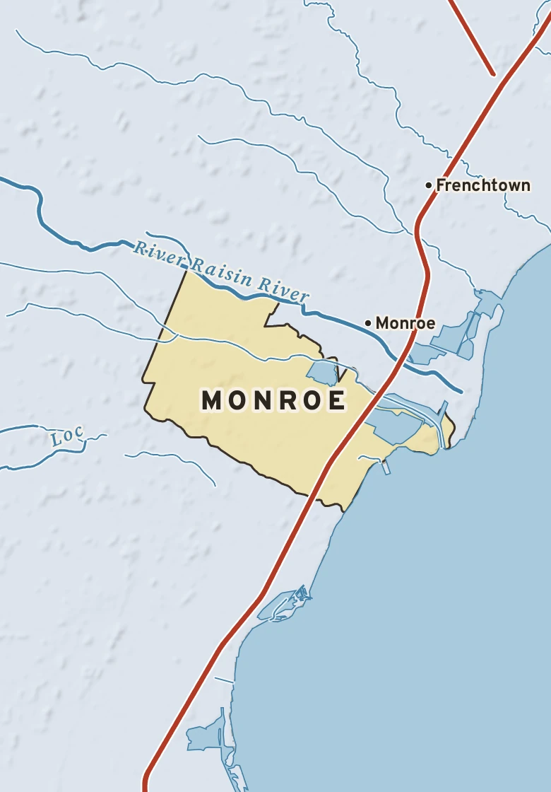 Atlas plate of Monroe, Michigan.