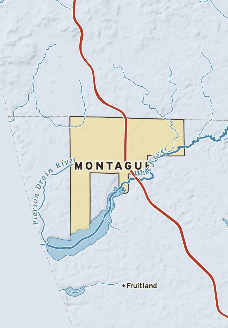 Atlas plate of Montague, Michigan.