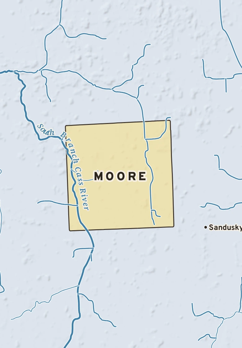 Atlas plate of Moore, Michigan.