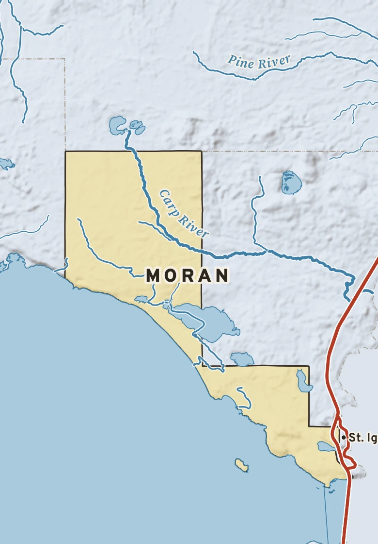Atlas plate of Moran, Michigan.