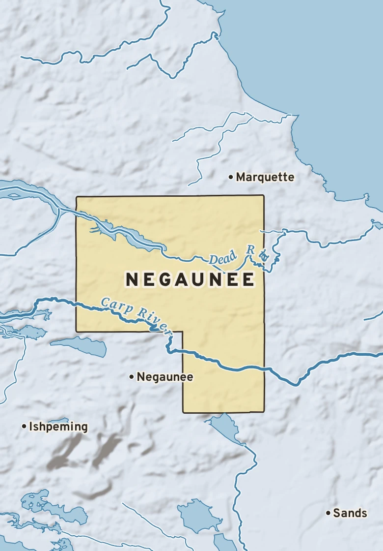 Atlas plate of Negaunee, Michigan.