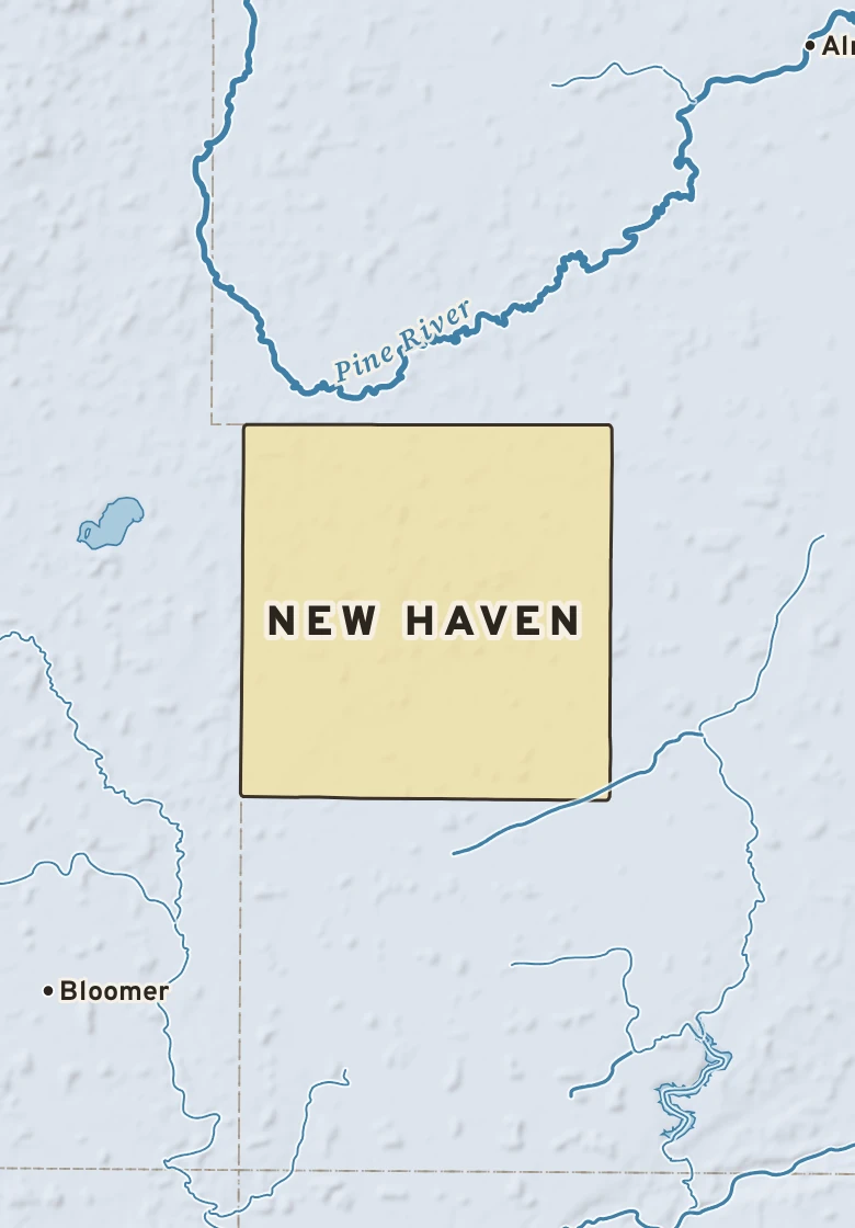 Atlas plate of New Haven, Michigan.