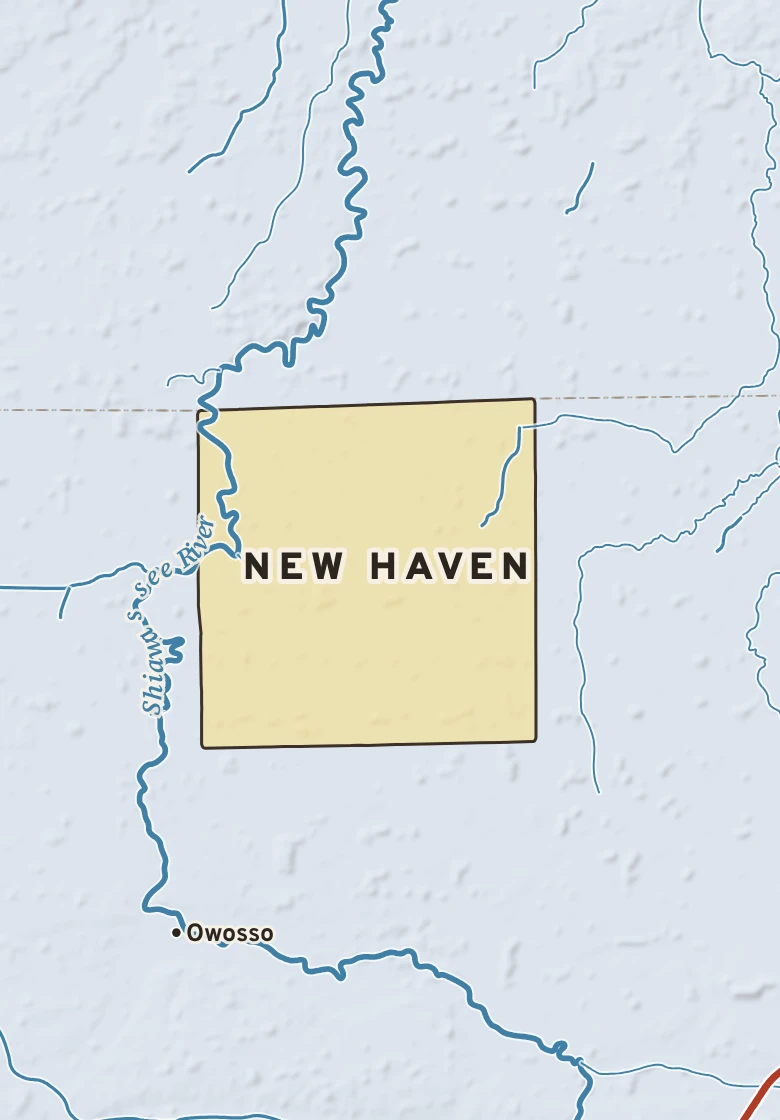 Atlas plate of New Haven, Michigan.