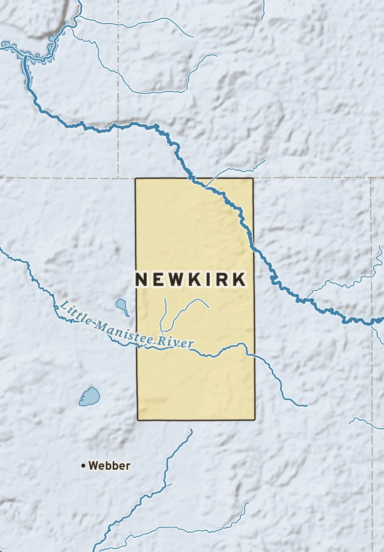 Atlas plate of Newkirk, Michigan.