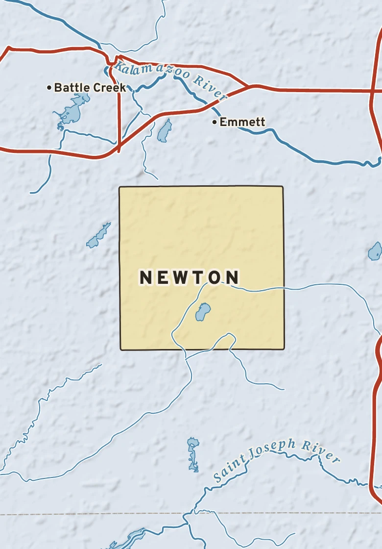 Atlas plate of Newton, Michigan.