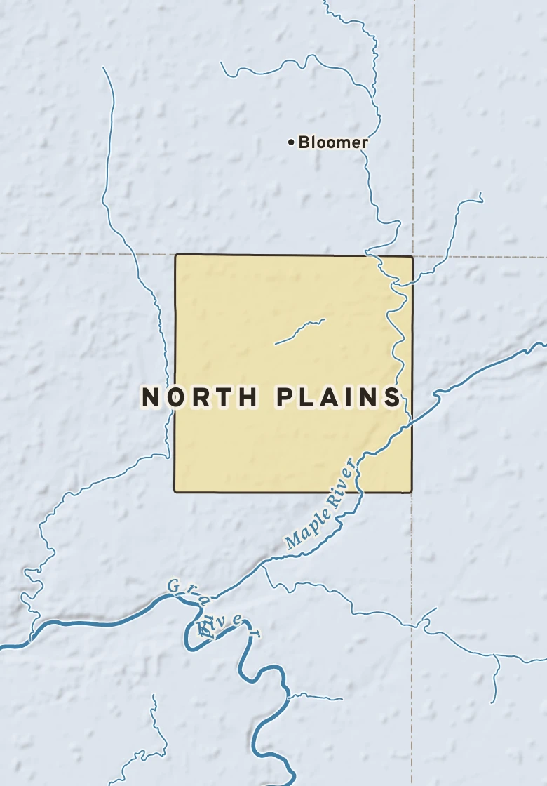 Atlas plate of North Plains, Michigan.