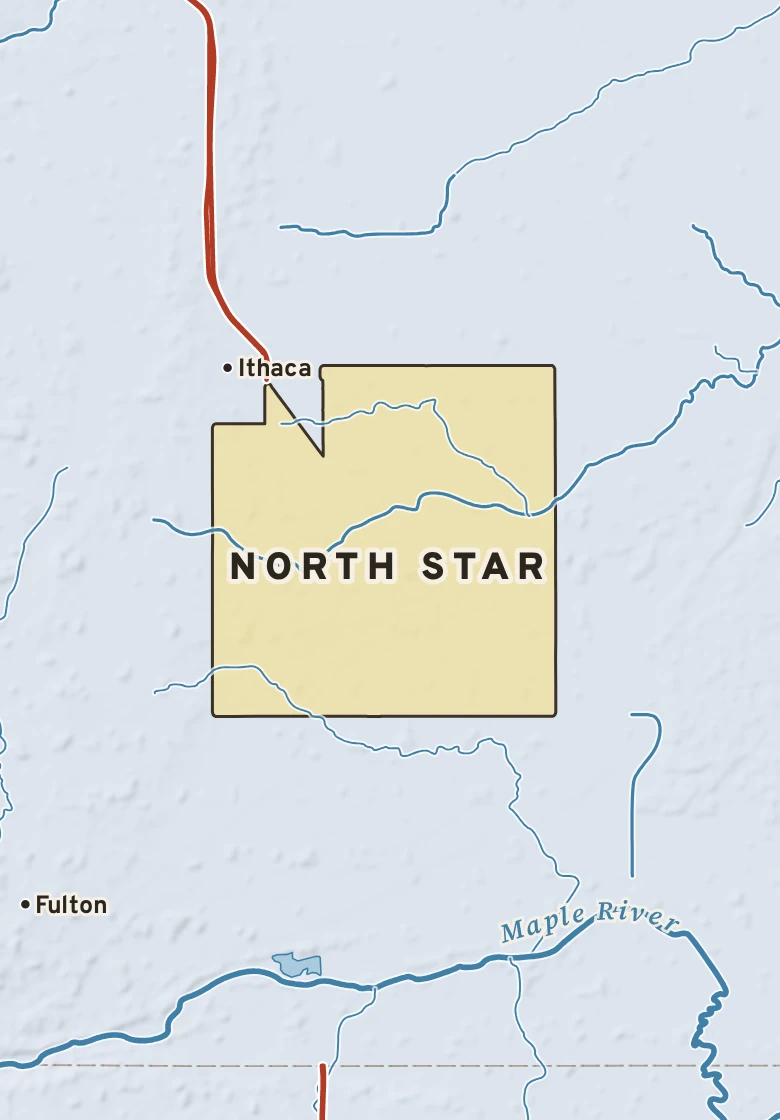 Atlas plate of North Star, Michigan.