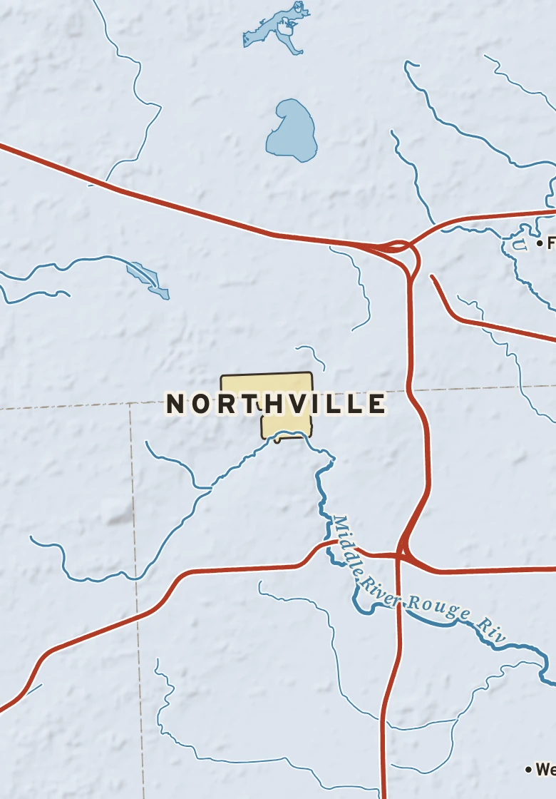 Atlas plate of Northville, Michigan.