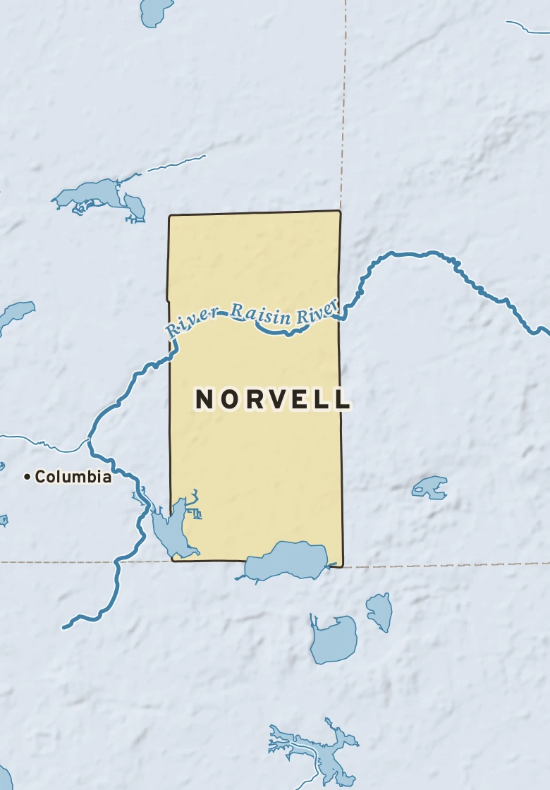 Atlas plate of Norvell, Michigan.