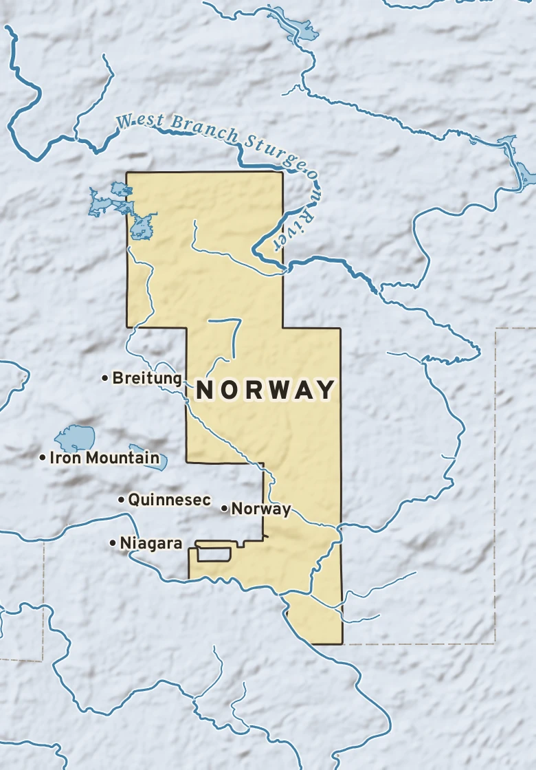 Atlas plate of Norway, Michigan.