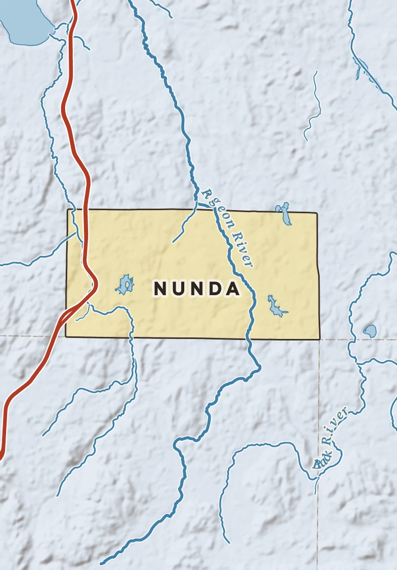 Atlas plate of Nunda, Michigan.