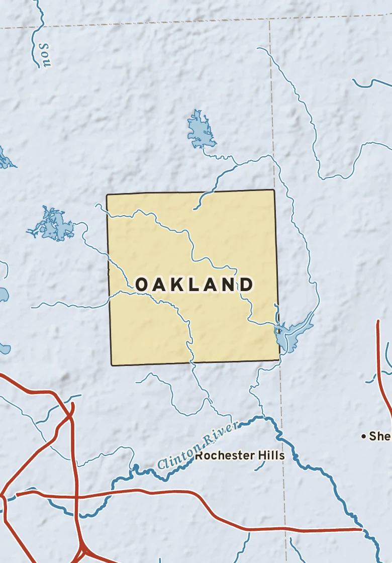 Atlas plate of Oakland, Michigan.