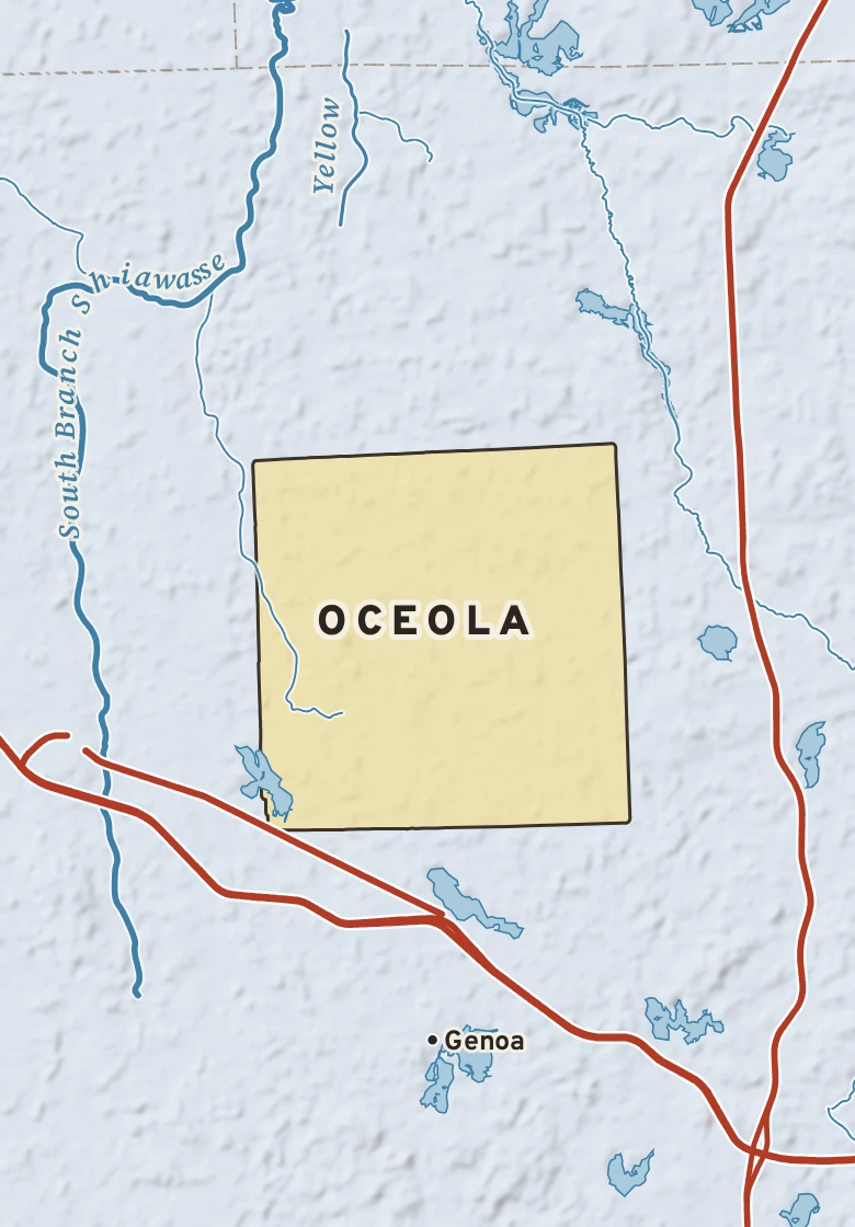 Atlas plate of Oceola, Michigan.