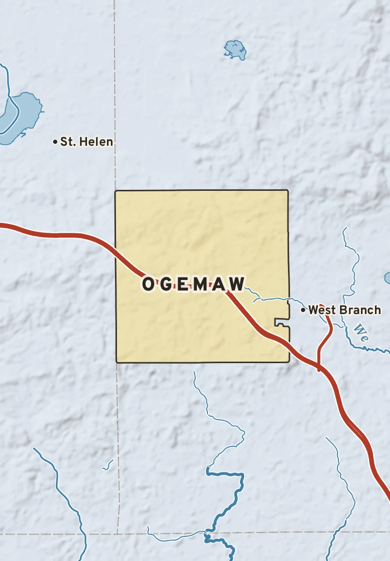 Atlas plate of Ogemaw, Michigan.