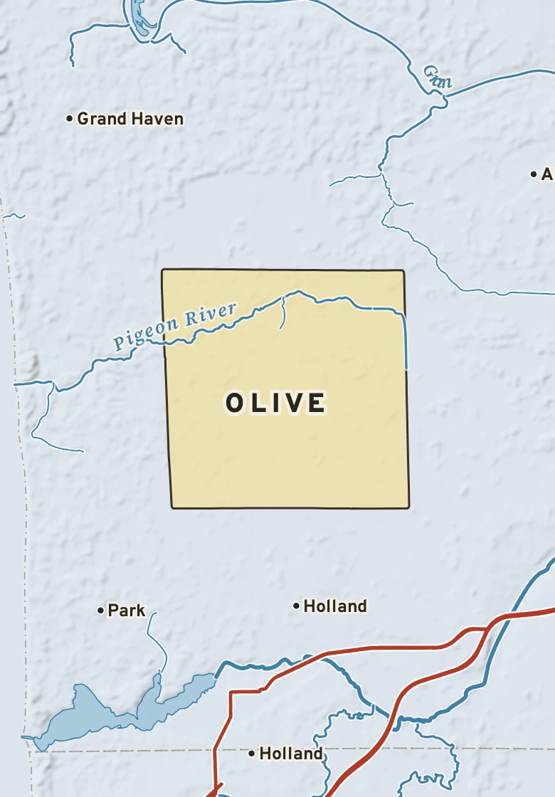 Atlas plate of Olive, Michigan.