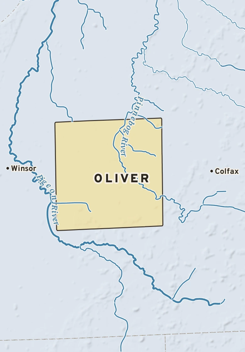 Atlas plate of Oliver, Michigan.