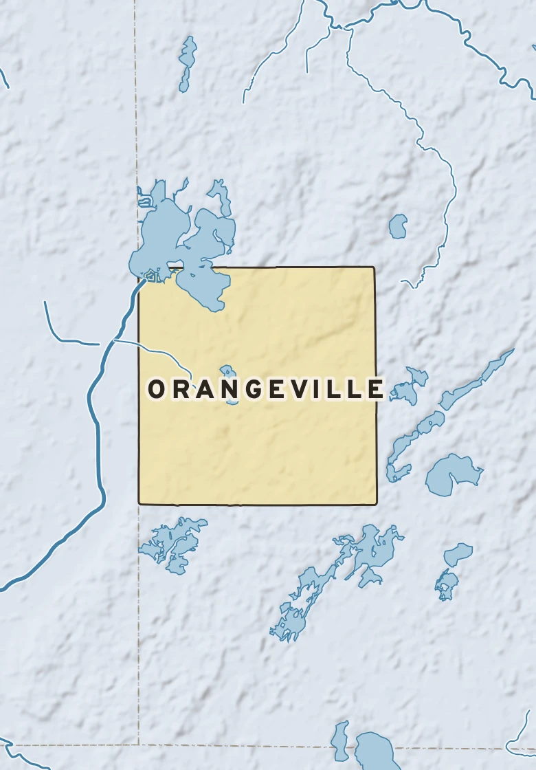 Atlas plate of Orangeville, Michigan.