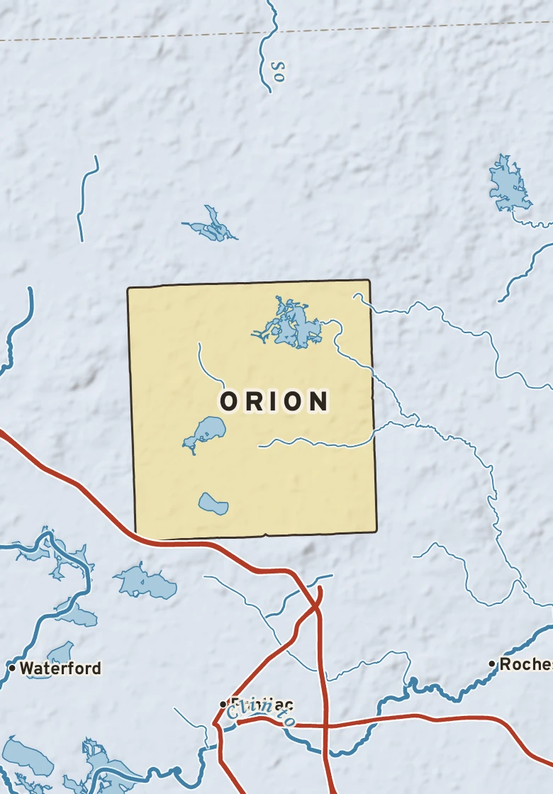 Atlas plate of Orion, Michigan.