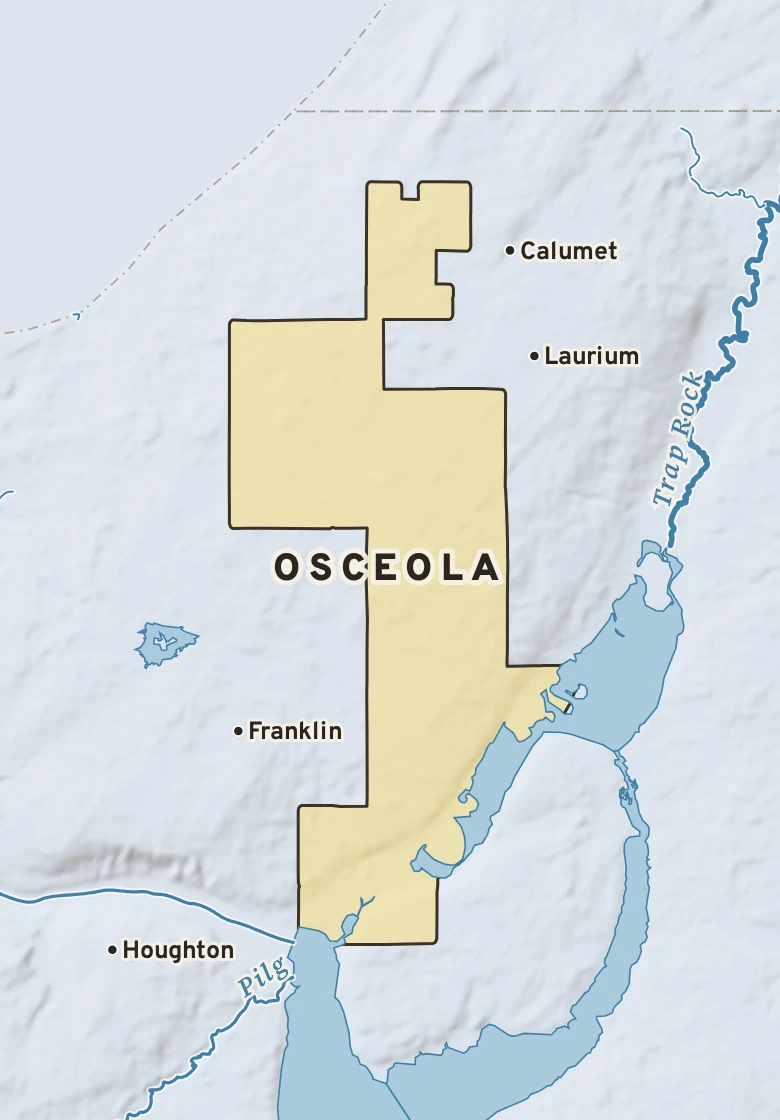 Atlas plate of Osceola, Michigan.