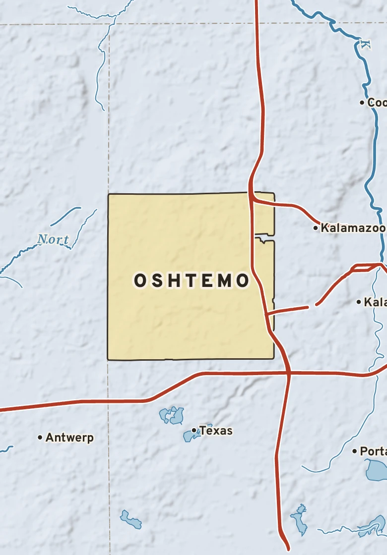 Atlas plate of Oshtemo, Michigan.