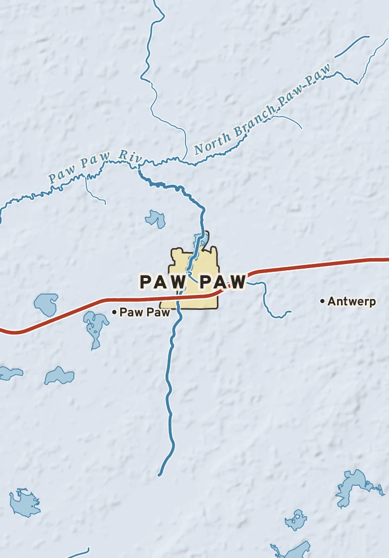 Atlas plate of Paw Paw, Michigan.
