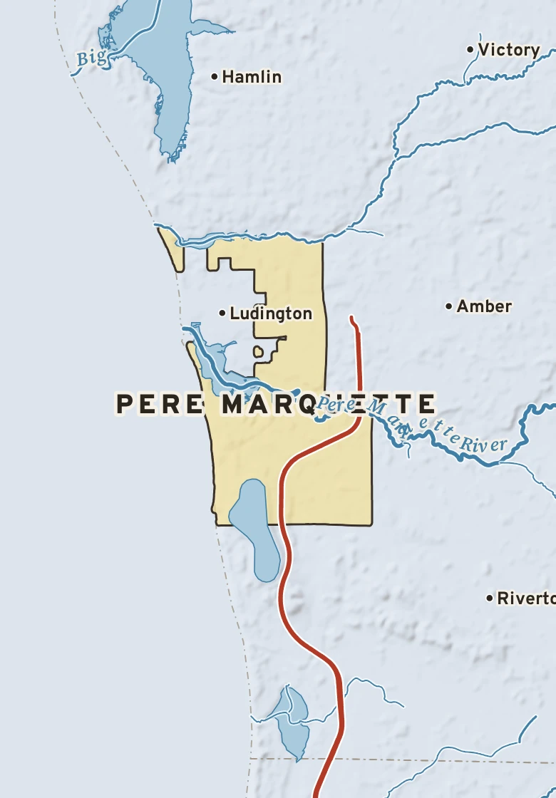 Atlas plate of Pere Marquette, Michigan.
