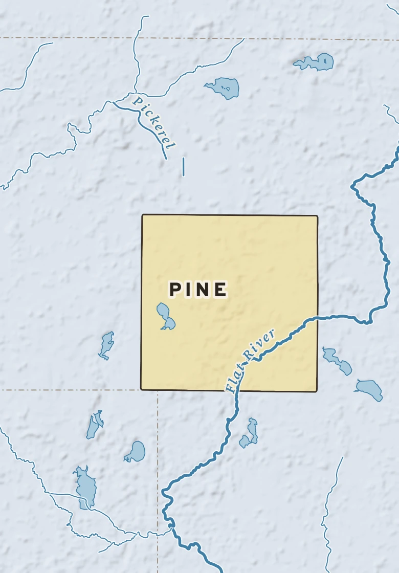 Atlas plate of Pine, Michigan.