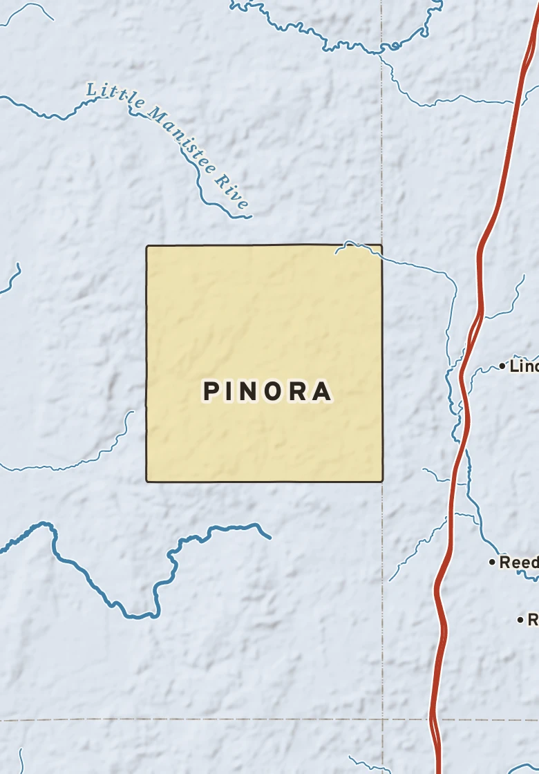 Atlas plate of Pinora, Michigan.