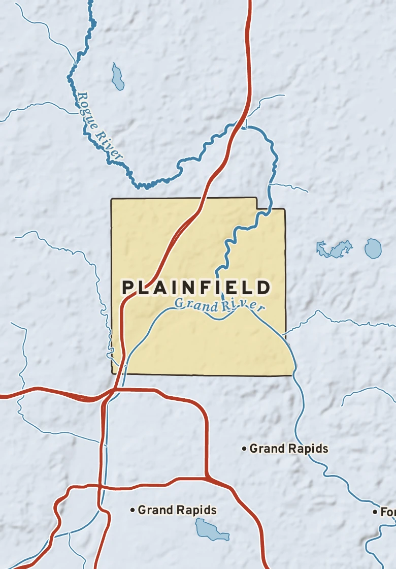 Atlas plate of Plainfield, Michigan.
