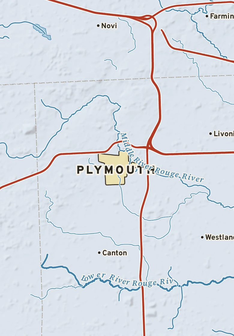 Atlas plate of Plymouth, Michigan.